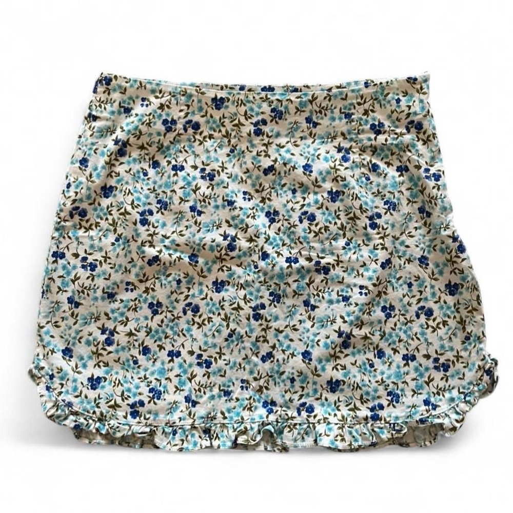 90s Vintage Guess blue and white floral ditsy mini skirt
